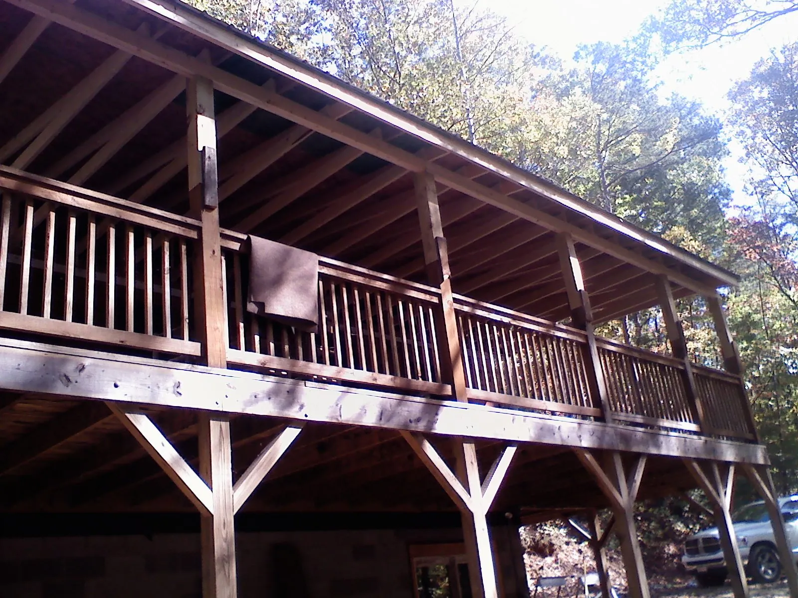 Timber framing under a new elevated porch and deck — Roof Leak Repair in Shinnston by Roofing Brothers